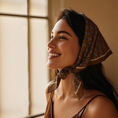 Cotton Like Bandana in Bulk, Head Scarf, Headband, Head wrap, Hair Neck Scarf for Women 22 x 22 inch - color: Bib04 Little Flower 4pcs