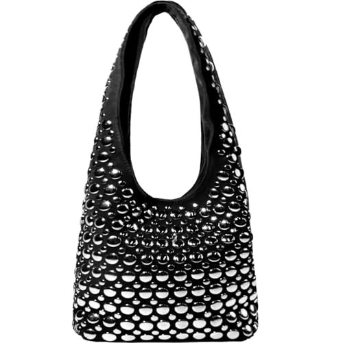 Fashion Handbags and Purses, Beach Shoulder Bags, Travel Braided Top Handle Tote Bag - color: Black