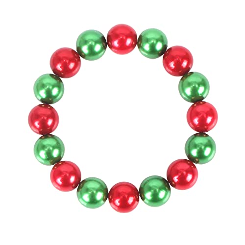 Fuqimanman2020 Chunky Large Simulated Pearl Choker Necklace Drop Dangle Earrings Crystal Bib Big Round Beaded Strand Multicolor Costume Statement Wedding Jewelry Set for Women Brides - color: Christmas Set