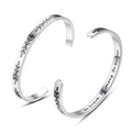 TONY & SANDY Inspirational Bracelets for Women Teen Girls Personalized Gifts for Daughter Granddaughter Mom Sister Friends Stainless Steel Engraved Cuff Birthday Easter Christmas - style: A - Be brave be strong be badass- Leaf