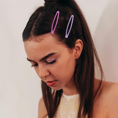 16 PCS Snap Hair Clips Metal Barrettes for Women Non Slip Barrettes for Thick and Thin Fine Hair,Bright Multicolor,2.36 x 0.43 Inches. - color: Bright Multicolor