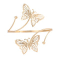 Gold Arm Cuff Bracelet Adjustable Upper Arm Cuff Bangle Butterfly Flower Bracelet Summer Beach Essentials Jewelry for Wome - style: gold butterfly