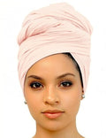 Harewom Head Wraps for Black Women Stretch Head Scarf Long African Hair Wraps Turban Headwraps Jersey Headbands - color: 1pcs -Beige