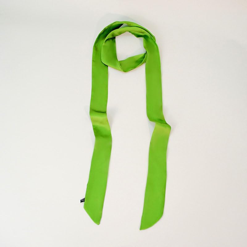 Long Thin Skinny Scarf Satin Neckerchief Ribbon Tie Waist Belt for Women - color: Fruit Green