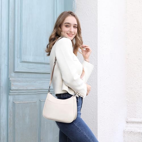 APHISON Trendy Leather Crossbody Purse with Adjustable Strap, Women's Shoulder Handbag - color: 08-white