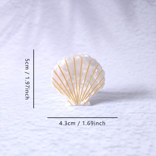 Shell Claw Clip,Acetate Hair Clips,Small Hair Clips for Women,White - color: White
