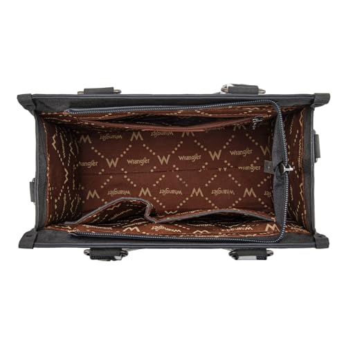 Montana West Wrangler Tote Bag for Women Aztec Western Retro Purse Top Handle Handbags - color: Angel Cow Black
