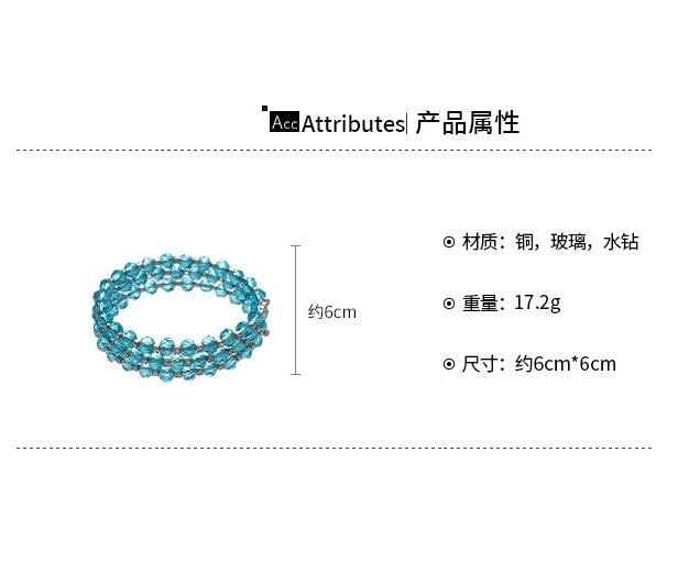 Caiyao Bohemia Multilayer Glass Beaded Charm Bracelets Handmade Resin Beads Stackable Wrap Bracelet Layered Open Cuff Bnagles for Women Holiday Vacation Boho Jewelry Gifts - color: Blue