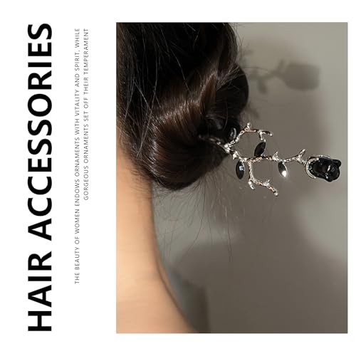 2 Pcs Hair sticks for buns,French hair pins for women,Buns and Updos with No Hair Damage,Metal Rose French Pin Great Hold,Suitable for fine & thick hairUS297