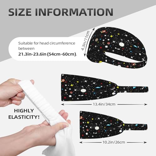 Elastic Sports Headband with Cosmic Space Pattern, Stretchy Workout Hairband for Fitness, Yoga - color: 31