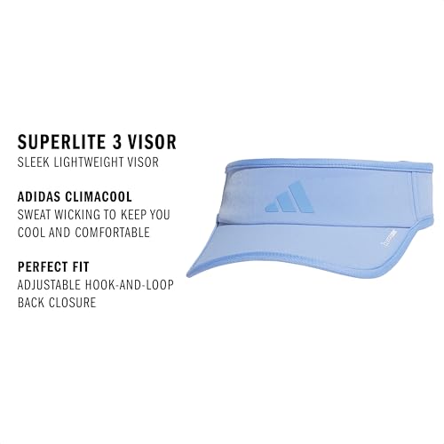 adidas Women's Superlite Visor – Lightweight Moisture-Wicking Running Tennis Hat - color: Blue Fusion/3
