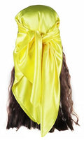 vabovin Satin Head Scarf for Women Solid Color, 35×35 in | Silk Feel Neckerchief, Hair Scarf, Fashion Bandana, Headscarf, Headband, Hair Wrap Sleeping, Daily Fashion Styling - color: 233 Sulfur Yellow