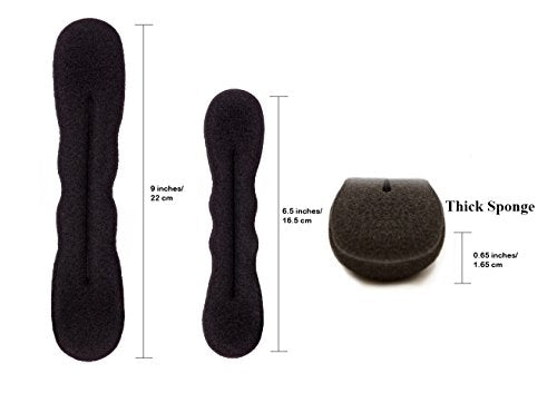 Beaute Galleria Magic 4 Pieces Black Foam Sponge Twist Shapers, Hair Bun Maker, Hair Donuts for Ballet Buns (2 Small, Large) - color: Black