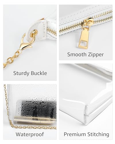 HULISEN Clear Bag for Stadium Events, Clear Purses for Women Stadium Crossbody, Transparent Handbag for Concerts & Sports Fan - style: A17