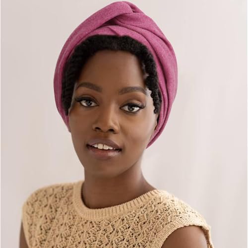 AQOKKA African Turban for Women Knotted Hair Wraps for Turban Head Scarf for Black Women Hair Cancer Chemo Headwear Cap - color: Twisted Braid: 1 Pack Purple