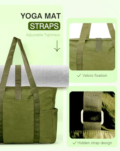 Tote Bag for Women, 26L Capacity Travel Purses Work Bag, Small Zipper Tote Bag for Travel Nurse Gym Teacher - color: Green