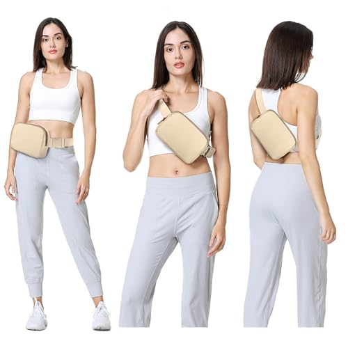 VOROLO Fanny Pack For Women And Men Crossbody Bag Belt Bag with Adjustable Strap Graduation Gifts Khaki - color: Khaki, style: 1 Pack Fanny Pack