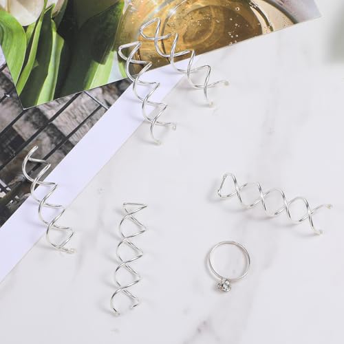 Molain 20 Pcs Spiral Hair Pins, Spiral Twist Hair Pins Spin Pins for Hair, Alloy Spirals Bobby Pins, Hair Bun Maker Bun Twist Spirals Hair Pin with Non-scratch Rounded Tips for Women (Silver) - color: Silver