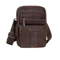 Leather Messenger Bag for Men, Small Leather Sling Shoulder Bag Messenger Pack for Men, Man Purse - color: Medium Dark Coffee