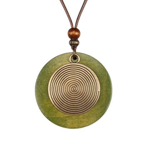 Leather Necklace for Women Vintage Boho Necklaces Black Cord Choker With Pendant Casual Chunky Leather Necklace Trendy - style: Boho Wooden Necklace