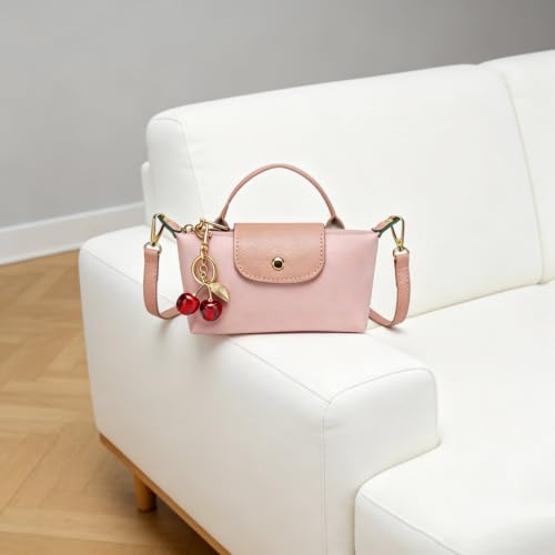 Dreubea Womens Chic Mini Bag Convertible Crossbody & Top-Handle Handbag for Everyday Elegance - color: Pink