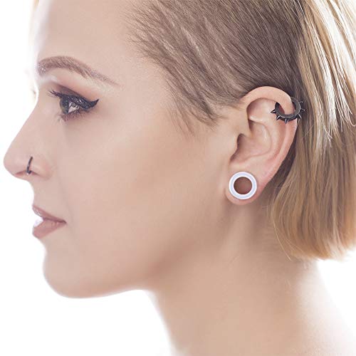 WBRWP 20/28pcs Ear Stretching kit Set: Hollow Hard/Soft Silicone Plugs and Tunnels Ear Expander Gauges Stretcher Body Piercing Jewelry - style: 28pcs Thin/Transparency with Light Shining