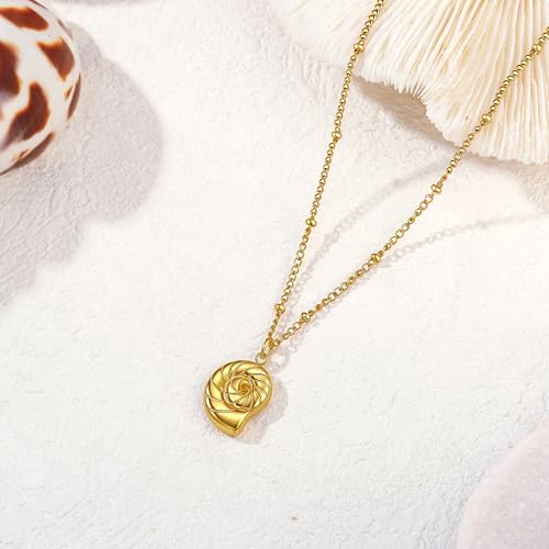 14K Gold Heart Necklace for Women Boho stainless steel waterproof Cute Dainty Love Pendant Necklaces for Women - color: Styie-1