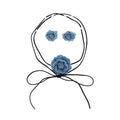 Large Denim Earrings for Women Blue Boho Westen Flower Dangle Earrings Trendy Birthday Christmas Jewelry Gift - color: A-Flower Set