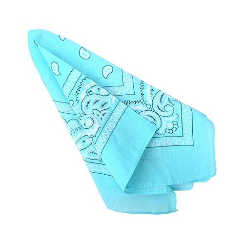 Motique Accessories Set of 3 Paisley Bandanas – 100% Cotton 22 Inch Head Scarf Neck Bandana Face Cover - color: Mint