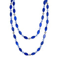 Long 48" Beaded Necklace for Women Boho Knot Strand Chunky Shell Crystal Beads Fashion Costume Jewelry for Gifts - color: Blue