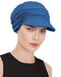 Chemo Headwear Viscose Newsboy Cap for Women Summer Hats - color: Blue