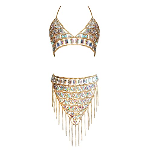 Women's Sexy Suit Body Chain - color: Gold Color Body Chain Suit-099-2