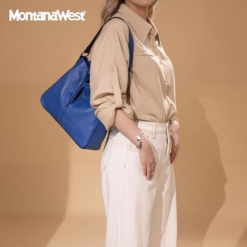 Montana West Hobo Bag for Women Crossbody Purse and Handbags Ladies Chic Shoulder Bags - color: Blue
