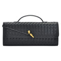 NEWBELLA Handwoven Women's Clutch Purse, Crossbody Bag with Adjustable Strap for Evening & Casual Use - color: Black