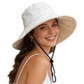 Sun Hats for Women Wide Brim Foldable Beach Hat UV UPF50+ Summer Sun Protection Bucket Hat for Outdoor, Gardening, Travel - color: Beige