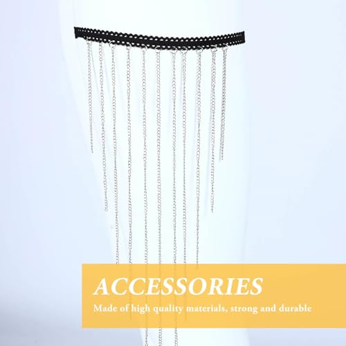 Elastic Thigh Chain Women’s Body Jewelry Boho Metal Tassel Leg Chain Adjustable Nightclub Beach Accessory