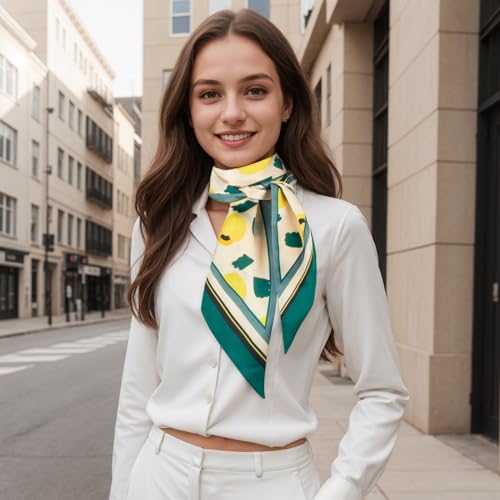 RIIQIICHY Hair Scarf for Women Like Silk Scarves Headband Neck Scarfs Twilly Purse Accessories - color: C013