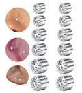 MODRSA Fake Nose Stud Fake Nose Ring Stud Fake Nose Piercing Fake Lip Ring Fake Earrings Stud Silver Gold Fake Cartilage Helix Earring Clip on Earring Hoop Fake Eyebrow Ring Fake Bridge Piercing - color: B4-fake stud - silver