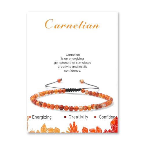 Lit Wall Crystal Anklets for Women Handmade Beach Boho Ankle Bracelet 4mm Adjustable Beaded Ankle Bracelet Waterproof Natural Stone Anklet Plus Size Anklets Gemstone Anklet Jewelry Gift for Her - style: Carnelian