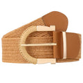 JASGOOD Straw Woven Belt for Women Dresses Boho Elastic Braided Belt Rattan Raffia Belts Ladies Wide Belt,1.97" Width - color: A-brown, size: Fit waist size 25"-30"