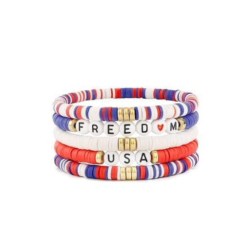 Elegance 11 designs Heishi Beaded Bracelets For Women Polymer Clay Colorful Surfer Stackable Beads Boho Bracelet Summer Beach Jewelry - color: Unite