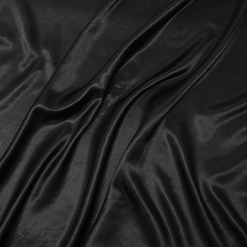 AWAYTR Satin Silk Scarf - Large Hair Bandana, Sleeping Wrap for Women - color: Black