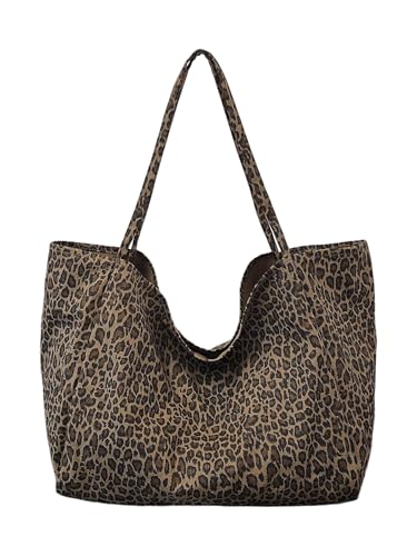 MakeMeChic Women's Leopard Tote Bag Cheetah Oversize Shoulder Bag Weekender Bag - color: Multicolor B