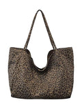 MakeMeChic Women's Leopard Tote Bag Cheetah Oversize Shoulder Bag Weekender Bag - color: Multicolor B