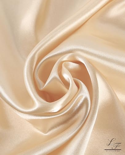 Hioyiwse Satin Square Scarf for Women Solid Color Emulation Silk Handkerchief Hair Ribbon Headband Handbag Purse - color: D12-cream Yellow(23.6*23.6inch)