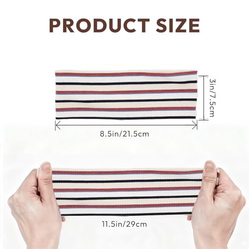 Aranya Classic Striped Headbands for Women 5pcs – Minimalist Soft Stretchy Fabric Athletic Hair Accessories for Yoga, Workout & Active Life (Striped Collection) - color: Classic Striped - 5 Pack