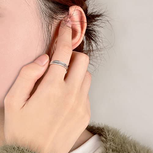 925 Sterling Silver Knuckle Rings for Women Minimalist Thin Stacking Rings Set 3PCS Midi Pinky Ring Size 2.5-8.5 - color: SET 1, size: 3.5