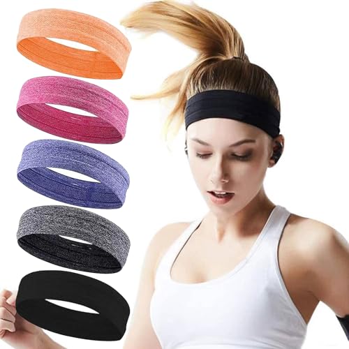 Workout Headbands Non Slip Headband Sport Headbands Sweatbands Elastic Sport Hair Bands for Sports Travel Indoor Fitness Gym - color: mix2