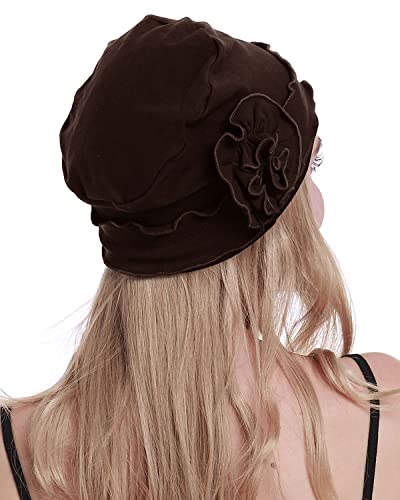 osvyo Chemo Headwear Turban Cap for Women - Cancer Beanie Hair Loss Sealed Packaging - color: Cotton Coffee