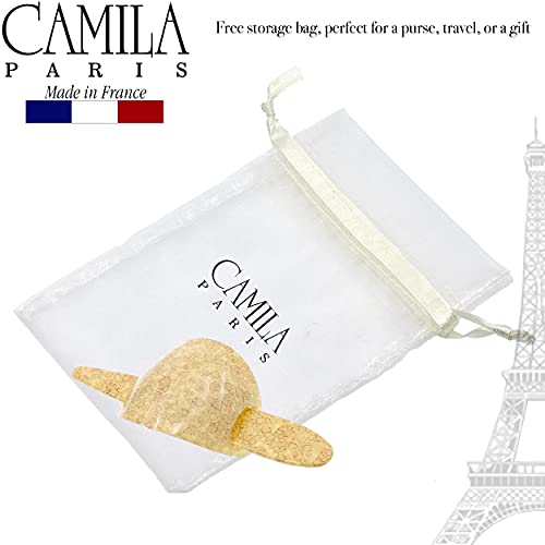 Camila Paris CP3244 French Hair Bun Holder Cover Cap Hair Updo, Yellow, Hair Pin Thru, Strong Hold Grip Hair Clips for Women, No Slip and Durable Styling Girls Hair Accessories, Made in France - color: Yellow